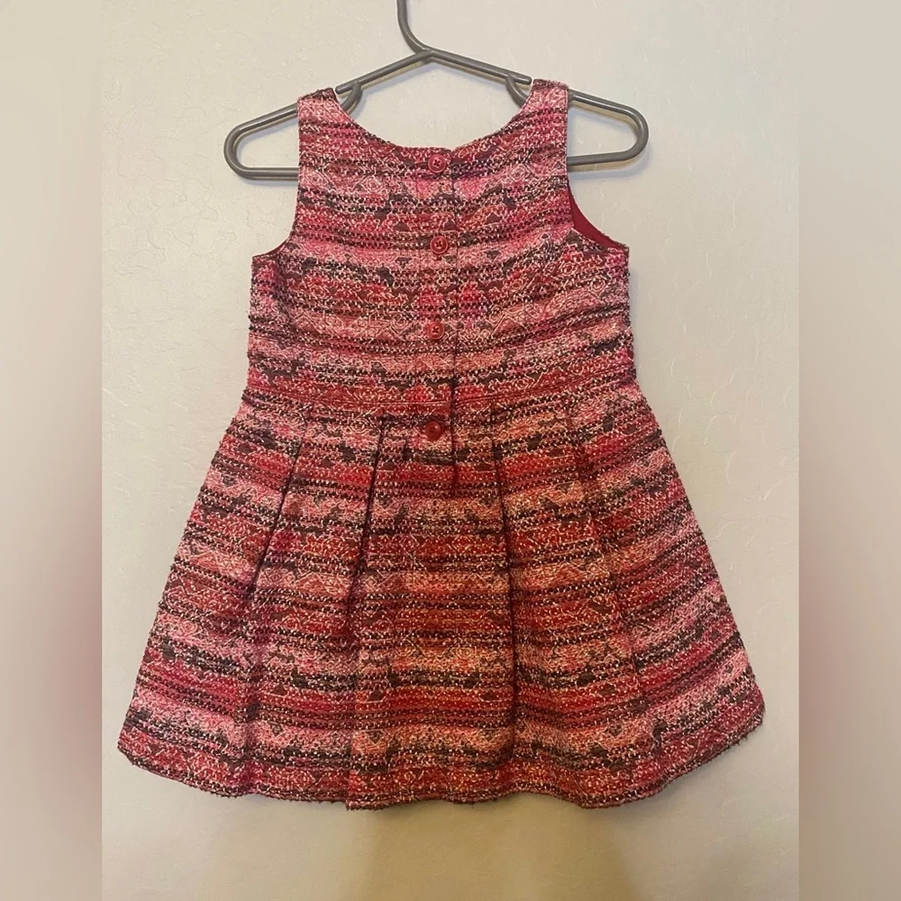 Genuine kids pink, black and red sleeveless tweed dress 2T